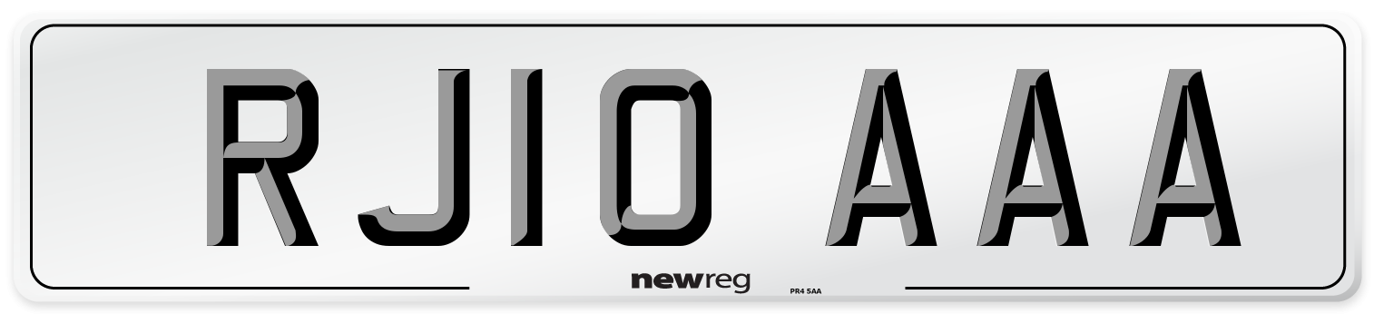 RJ10 AAA Number Plate from New Reg